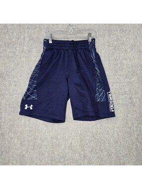 Under Armour Youth Athletic Shorts Navy Blue Large Elastic Waist Lightweight